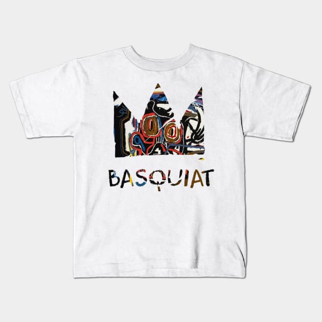 King Basquiat Crown Art Kids T-Shirt by onyxicca liar